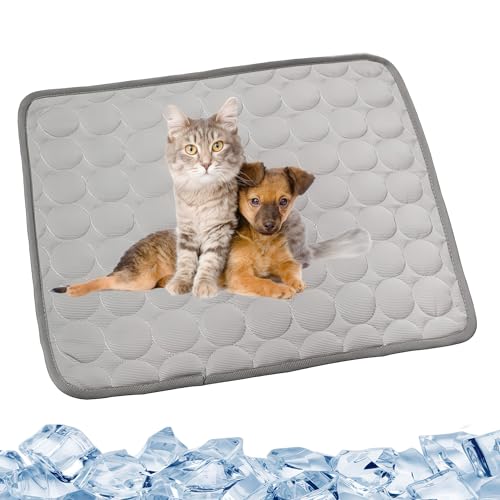 DesignHeim hundematten Kühlmatte Hunde Katzen Matte Selbstkühlende Waschbar rutschfest Atmungsaktiv Waschbares Hundekissen für Sommer (Hellgrau, XXL) von DesignHeim