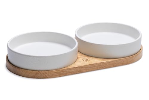Designed by Lotte Dinnerset Lojs, Katzennapf, Keramik, Weiß, 2X 400 von Designed by Lotte