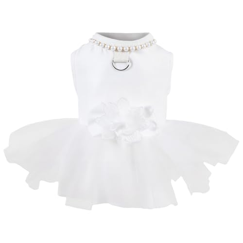 Hochzeits-Hundekleid für kleine Hunde, leichter Netzrock, Größen für kleine Hunde, mit Perlen verziertes Haustierkleid, ideal für besondere Anlässe Hochzeits-Hundekleid für kleine Hunde, leichter Netzrock, Größen für kleine Hunde, mit Perlen verziertes Haustierkleid, ideal für besondere Anlässe von Deskium