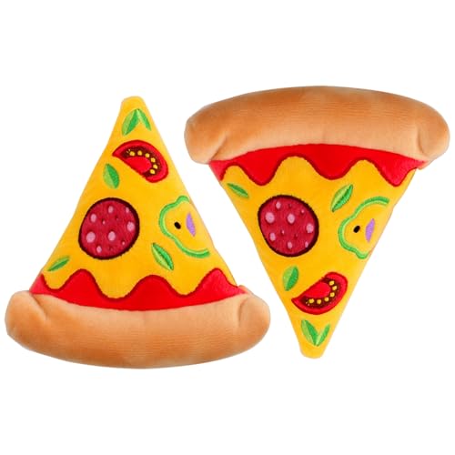 Hundespielzeug, Pizza-Form, 2 Stück, Plüsch mit Sound, weiches Nylongewebe, kleine und mittelgroße Hunde, lustiges Slice-Design, interaktiv Hundespielzeug, Pizza-Form, 2 Stück, Plüsch mit Sound, weiches Nylongewebe, kleine und mittelgroße Hunde, lustiges Slice-Design, interaktiv von Deskium