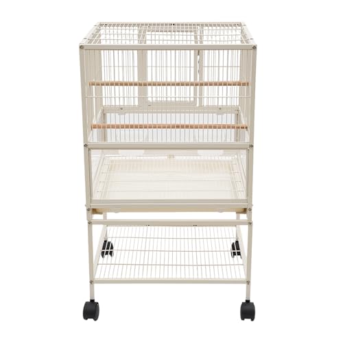 Weiß Kohlenstoffstahl Vogelkäfig, Vogelflugkäfig Stehender großer Vogelkäfig, für kleine und mittelgroße Vögel 48.5 * 46 * 83cm Weiß Kohlenstoffstahl Vogelkäfig, Vogelflugkäfig Stehender großer Vogelkäfig, für kleine und mittelgroße Vögel 48.5 * 46 * 83cm von Dettchan