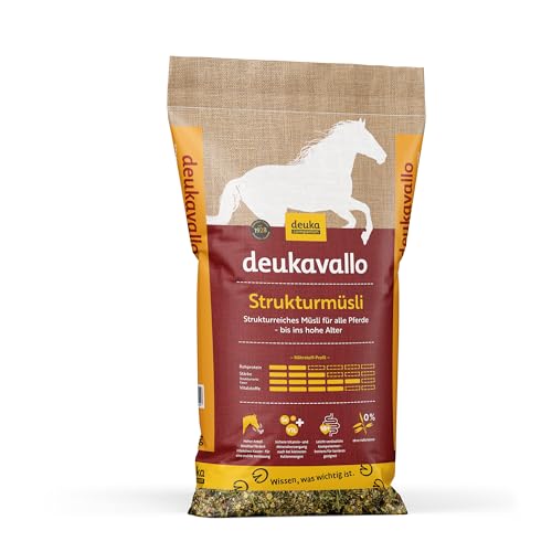 deukavallo Strukturmüsli 15 kg | Pferdefutter | faserreiches Müsli | sichere Vitamin- und Mineralversorgung | haferfrei | unterstützt stabile Verdauung + Stoffwechsel | ideal für Seniorpferde… von deuka