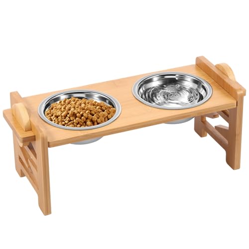 Hundenapf,Einfach zu Montierender Erhöhter Hundenapfständer,Aus reinem Massivholz und Edelstahl,Langlebig und Leicht zu Reinigen,für Kleine Katzen und Welpen Hundenapf,Einfach zu Montierender Erhöhter Hundenapfständer,Aus reinem Massivholz und Edelstahl,Langlebig und Leicht zu Reinigen,für Kleine Katzen und Welpen von Deuson