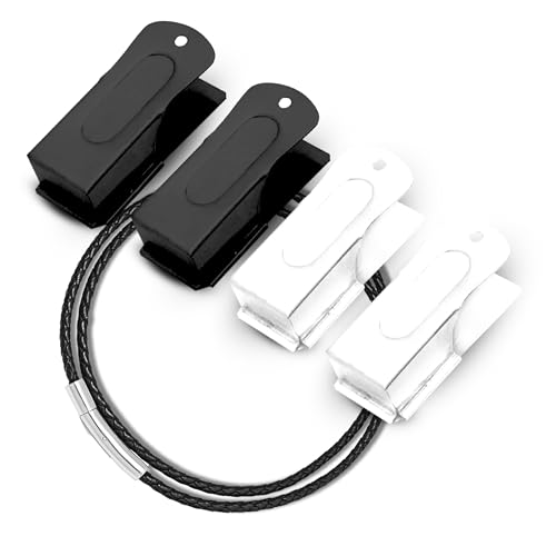 Devault Gear Hundeklicker Schwarz & Weiß mit Halskette (4er-Pack) - Clicker für Haustiertraining - Hundetraining & Verhaltenshilfen einfach überall hin mitzunehmen - Bringen Sie Ihrem Hund Tricks bei von Devault Gear