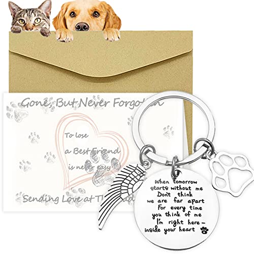 Devenirriche Pet Memorial Gifts Loss of Pet Remembrance Keychain Memorial Dog Keyring Sympathy Gifts with Condolence Card Envelope for Pet Dog Cat Lover Memorial Keyring Angel with Paws Devenirriche Pet Memorial Gifts Loss of Pet Remembrance Keychain Memorial Dog Keyring Sympathy Gifts with Condolence Card Envelope for Pet Dog Cat Lover Memorial Keyring Angel with Paws von Devenirriche