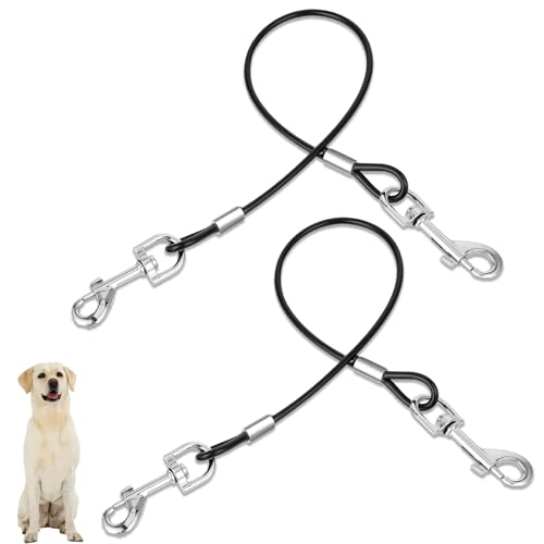 Schwarze Kabelleine, 2 Stück, kaufest, Verlängerungsseil für Hundeleine, kein Verheddern, für Hof, Outdoor und Camping Schwarze Kabelleine, 2 Stück, kaufest, Verlängerungsseil für Hundeleine, kein Verheddern, für Hof, Outdoor und Camping von Devenirriche