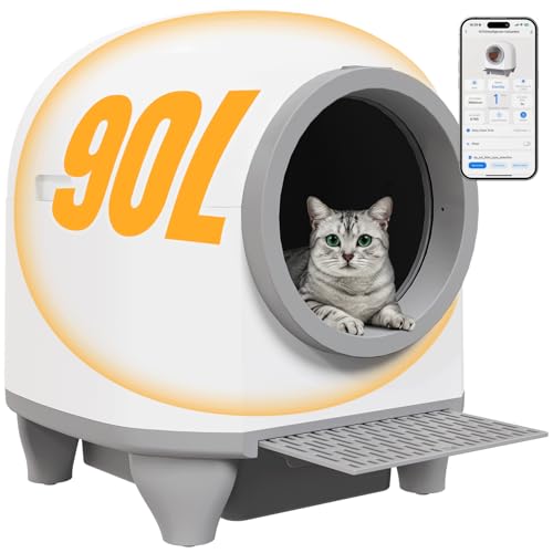 Devoko 90L Selbstreinigende Katzentoilette, Katzenklo Elektrisches mit Müllbeutel und Matte Große Kapazität Sofortige Reinigung, Ideal für Große Katzen, Geeignet für Mehrkatzenhaushalte Devoko 90L Selbstreinigende Katzentoilette, Katzenklo Elektrisches mit Müllbeutel und Matte Große Kapazität Sofortige Reinigung, Ideal für Große Katzen, Geeignet für Mehrkatzenhaushalte von Devoko