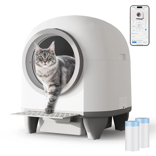 Devoko Automatisches Selbstreinigendes Elektrisches Katzenklo (Cat Litter Box) XXL - mit App-Steuerung, Geruchsneutralisation & Sicherheits-Stopp-System - Ideal für Mehrkatzenhaushalte von Devoko
