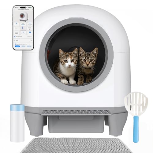 Devoko Selbstreinigende Katzentoilette, 90L Katzenklo Selbstreinigend, Großer Raum,Geruchsbeseitigung,App-Steuerung,9 Sensorschutz,Automatisches Katzenklo für Mehrere Katzen,Elektrisch Cat Litter Box Devoko Selbstreinigende Katzentoilette, 90L Katzenklo Selbstreinigend, Großer Raum,Geruchsbeseitigung,App-Steuerung,9 Sensorschutz,Automatisches Katzenklo für Mehrere Katzen,Elektrisch Cat Litter Box von Devoko