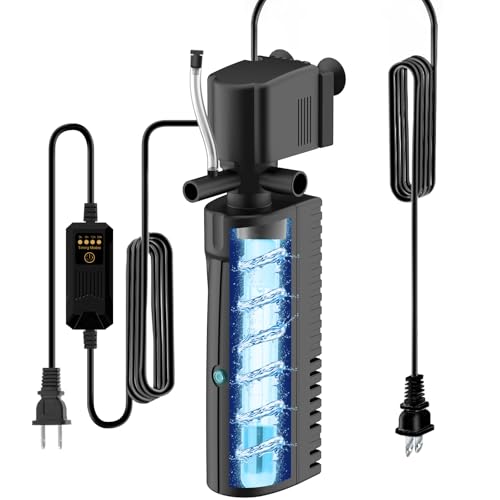 Devopet Aquarium U-V Filter für grünes Wasser, Fischtankfilter mit Timer, Filter für Schildkrötenbecken, Innenfilter mit Dual-Wasserauslass & Belüftung, Fischfilter für 40-70 Gallonen Tank Devopet Aquarium U-V Filter für grünes Wasser, Fischtankfilter mit Timer, Filter für Schildkrötenbecken, Innenfilter mit Dual-Wasserauslass & Belüftung, Fischfilter für 40-70 Gallonen Tank von Devopet