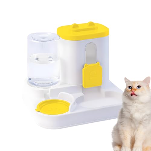 Dewireaey Automatischer Hund Katze Futterautomat Und Wasserspender | 2-in-1 Haustierfutterautomat - Großvolumen Futter Napf Für Urlaub Haustiere Katzen Hunde Kätzchen Welpen Kaninchen Innen von Dewireaey