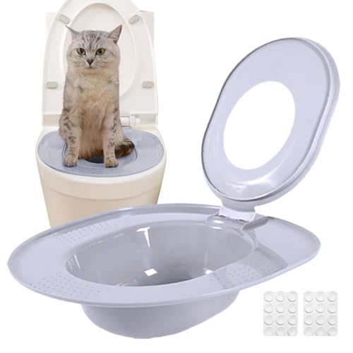 Dewireaey Katzen Toilettensitz | Katzentoiletten Trainingsset | Tragbarer Urinal Wiederverwendbar Für Haushalt & Reisen Leicht Zu Reinigen Kätzchen Haustier von Dewireaey