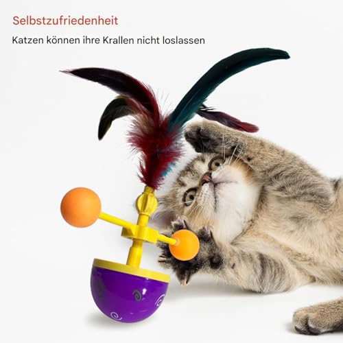 Dewireaey Lustige Katzenspielzeuge,Hüpfendes Katzenpielzeug Mit Federn | Spielangel Für Haustier Kitten Zur Bewegung Und Beschäftigung - Für Kätzchen Interaktives Spielen Indoor von Dewireaey