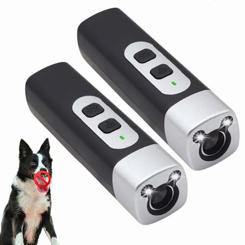 Dewppxi Anti-Bell-Gerät für Hunde,Schonendes Ultraschall-Hundevertreiber,Antibell Ultraschall Gerät mit LED-Taschenlampe,Portable Bellen Stopper für Hunde Haustiere Indoor Outdoor (Schwarz-2Stück) Dewppxi Anti-Bell-Gerät für Hunde,Schonendes Ultraschall-Hundevertreiber,Antibell Ultraschall Gerät mit LED-Taschenlampe,Portable Bellen Stopper für Hunde Haustiere Indoor Outdoor (Schwarz-2Stück) von Dewppxi
