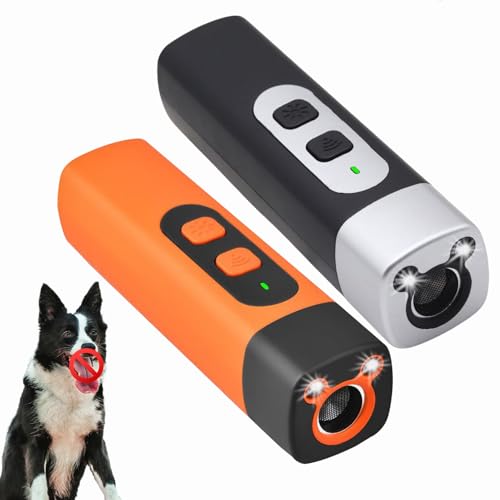 Dewppxi Anti-Bell-Gerät für Hunde,Schonendes Ultraschall-Hundevertreiber,Antibell Ultraschall Gerät mit LED-Taschenlampe,Portable Bellen Stopper für Hunde Haustiere Indoor Outdoor (Orange+Schwarz) Dewppxi Anti-Bell-Gerät für Hunde,Schonendes Ultraschall-Hundevertreiber,Antibell Ultraschall Gerät mit LED-Taschenlampe,Portable Bellen Stopper für Hunde Haustiere Indoor Outdoor (Orange+Schwarz) von Dewppxi