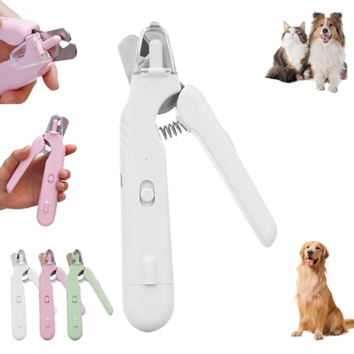 Dewppxi Haustier Nagelknipser mit LED-Licht, 2 in 1 Hunde Nagelschere und Krallenschleifer, Hunde Krallenschneider mit Schutz, Spritzschutz, für kleine, mittelgroße und große Hunde und Katzen (Weiß) Dewppxi Haustier Nagelknipser mit LED-Licht, 2 in 1 Hunde Nagelschere und Krallenschleifer, Hunde Krallenschneider mit Schutz, Spritzschutz, für kleine, mittelgroße und große Hunde und Katzen (Weiß) von Dewppxi