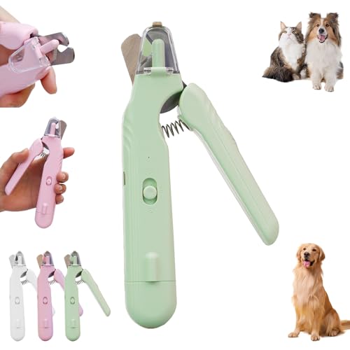 Dewppxi Haustier Nagelknipser mit LED-Licht, 2 in 1 Hunde Nagelschere und Krallenschleifer, Hunde Krallenschneider mit Schutz, Spritzschutz, für kleine, mittelgroße und große Hunde und Katzen (Grün) Dewppxi Haustier Nagelknipser mit LED-Licht, 2 in 1 Hunde Nagelschere und Krallenschleifer, Hunde Krallenschneider mit Schutz, Spritzschutz, für kleine, mittelgroße und große Hunde und Katzen (Grün) von Dewppxi