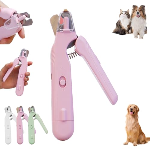 Dewppxi Haustier Nagelknipser mit LED-Licht, 2 in 1 Hunde Nagelschere und Krallenschleifer, Hunde Krallenschneider mit Schutz, Spritzschutz, für kleine, mittelgroße und große Hunde und Katzen (Rosa) Dewppxi Haustier Nagelknipser mit LED-Licht, 2 in 1 Hunde Nagelschere und Krallenschleifer, Hunde Krallenschneider mit Schutz, Spritzschutz, für kleine, mittelgroße und große Hunde und Katzen (Rosa) von Dewppxi
