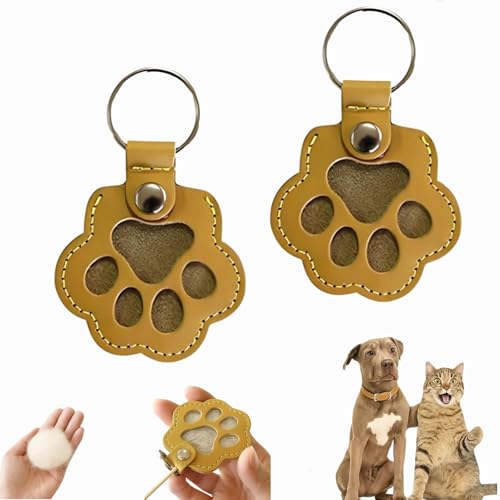 Dewppxi Schlüsselanhänger mit Hundehaare, Hundehaar-Sammler Schlüsselanhänger, Hundepfote-Schlüsselanhänger mit Druckknopf, Tierhaar Anhänger Geschenk für Tierliebhaber (B-2pcs) von Dewppxi