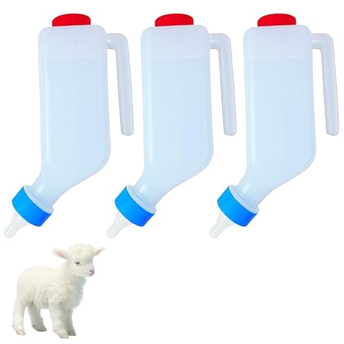 Goat Bottles for Feeding Baby Goats, Lamb Feeding Bottle, 500/800ml Lamb Baby Bottle with Scale, Hangable Lamb Bottle for Feeding Dogs, Cow, Sheep and Goat Lambing (500ML,3Stück) von Dewppxi