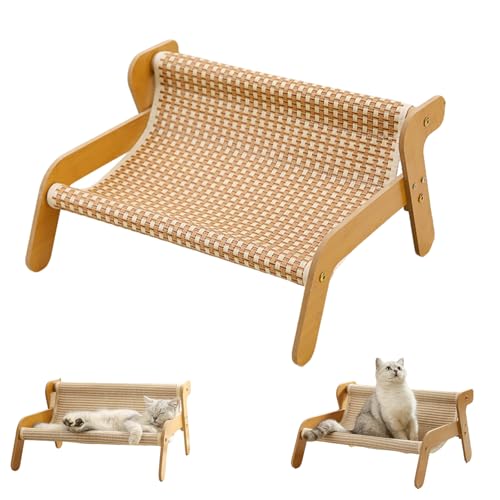The Claw Lounge, Schaukelstuhl für Katzen, 2-in-1-Kratzmatte und Katzenstuhl, Multifunktionaler Sisal-Katzenstuhl, Kratzbrett und Bett für Hauskatzen (Coole Matte) von Dewppxi