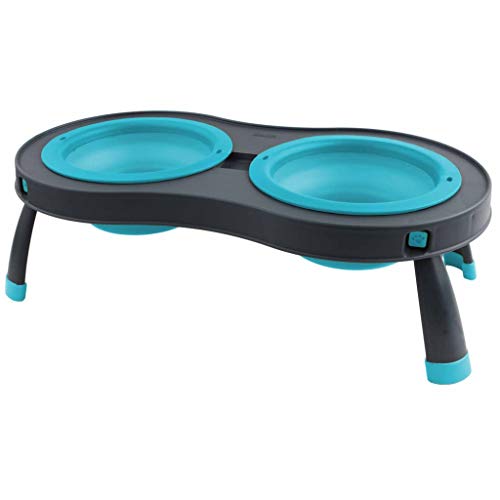 Dexas Popware for Pets Double Elevated Pet Feeder, Small, Gray/Blue Dexas Popware for Pets Double Elevated Pet Feeder, Small, Gray/Blue von Dexas