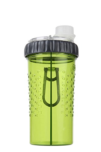 Dexas Snack-Duo Trinkflasche und Snackbehälter, Doppelkammer 473 ml, 16 Ounce, grün von Dexas