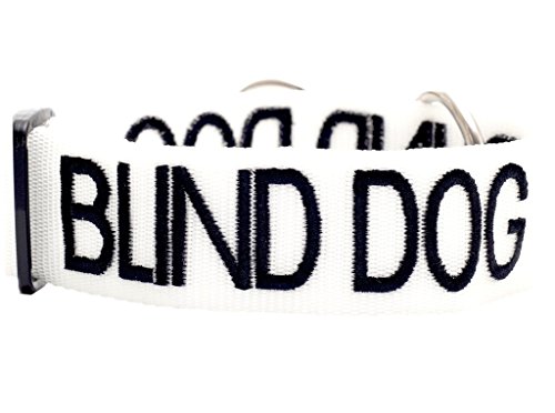 Dexil Blinden Hund Weiß Farbe Coded Nylon breiter großer L-XXL Semi-Choke Hundehalsband (No/Begrenzte Sight) verhindert, dass Unfälle, die durch Warn Sonstige Ihren Hund im Voraus von Dexil