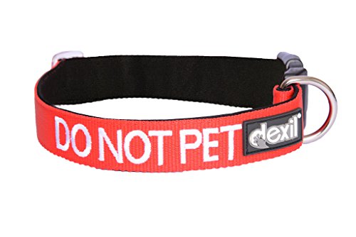 Do not Pet, Sicherheitshalsband in Rot, Größen S-M, L-XL, gepolstertes Neopren-Hundehalsband, verhindert Unfälle, indem es andere vor Ihrem Hund warnt. von Dexil