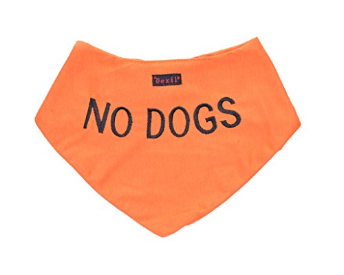 Hunde-Halstuch, gestickte Aufschrift: NO DOGS, orange, modisch, verhindert Unfälle durch Vorwarnen anderer Hunde von Dexil