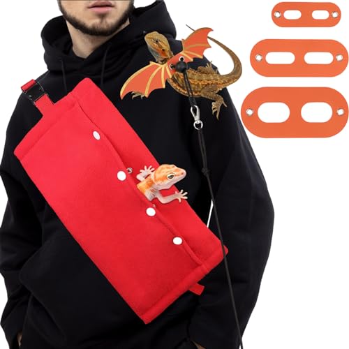 Dexspoeny Tragetasche für Bartagamen, Lederleine mit Flügeln, Bartagamen-Leine, Eidechse, verstellbares Geschirr, kleiner Haustier-Rucksack, Fledermaus-Zubehör für Outdoor-Reisen, Rot Dexspoeny Tragetasche für Bartagamen, Lederleine mit Flügeln, Bartagamen-Leine, Eidechse, verstellbares Geschirr, kleiner Haustier-Rucksack, Fledermaus-Zubehör für Outdoor-Reisen, Rot von Dexspoeny