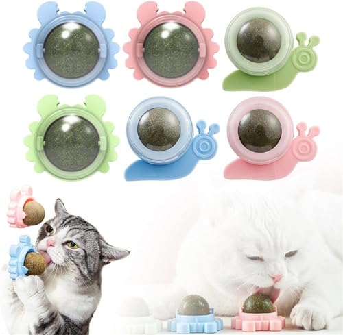 Deysen 6 Stück Katzenminze-Bälle, Katzenminze-Ball für Katzen, essbares Kätzchen, Silvervine Spielzeug für Katzen, Lecken, Katzenminze-Wandball, Katzenenergieball, niedliches von Deysen