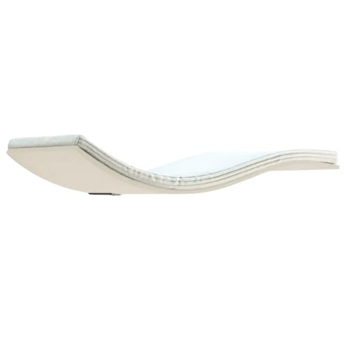 Dezain® Pet - Katzenliege Chill Deluxe von Cosy and Dozy - Katzenbrett aus Holz (Ahorn) – mit Auflage in (Weiß) (Cord White) – Set aus Katzenbett & Katzenspielzeug – 90 x 41 x 4 cm von Dezain