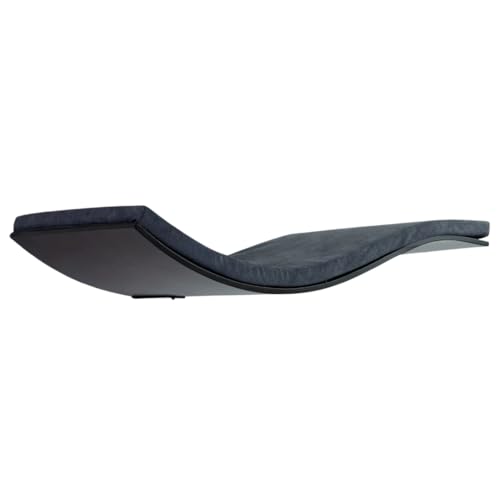 Dezain® Pet - Katzenliege Chill Deluxe von Cosy and Dozy - Katzenbrett aus Holz (Wenge) – mit Auflage in Dunkelgrau (Dark Grey) – Set aus Katzenbett & Katzenspielzeug – 90 x 41 x 4 cm von Dezain