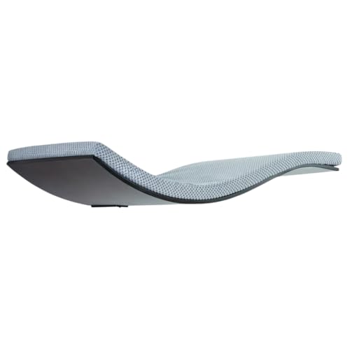 Dezain® Pet - Katzenliege Chill Deluxe von Cosy and Dozy - Katzenbrett aus Holz (Wenge) – mit Auflage in Hellgrau (Soft Grey) – Set aus Katzenbett & Katzenspielzeug – 90 x 41 x 4 cm von Dezain