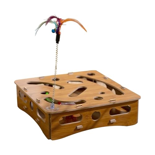Dfstvup Katzen Denkspiel Box | Labyrinth Spielbox Mit Zubehörstab Für Neugierde,Gehirnstimulation & Spielspaß für Kitten mit Angel und Ball zur Indoor-Beschäftigung gegen Langeweile Dfstvup Katzen Denkspiel Box | Labyrinth Spielbox Mit Zubehörstab Für Neugierde,Gehirnstimulation & Spielspaß für Kitten mit Angel und Ball zur Indoor-Beschäftigung gegen Langeweile von Dfstvup