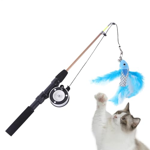 Dfstvup Katzenspielzeug Angelrute,Angelrute Katzenspielzeug,Einziehbares Katzen-Angelrute-Teaser-Spielzeug - 2-teiliges langes Katzenspielzeug, Katzentrainingsspiel für Kätzchen, drinnen gelangweilte Dfstvup Katzenspielzeug Angelrute,Angelrute Katzenspielzeug,Einziehbares Katzen-Angelrute-Teaser-Spielzeug - 2-teiliges langes Katzenspielzeug, Katzentrainingsspiel für Kätzchen, drinnen gelangweilte von Dfstvup