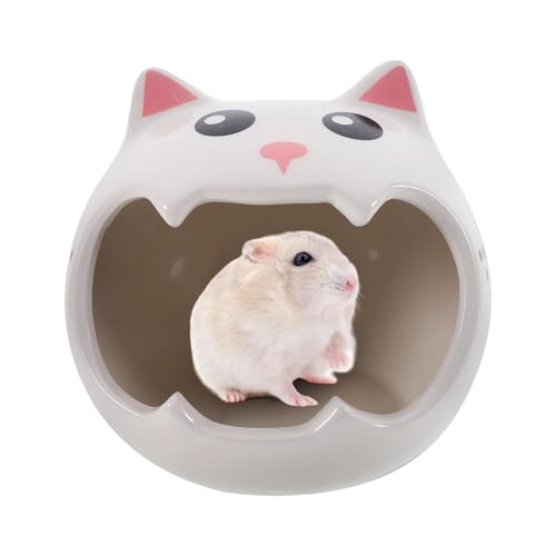 Dfstvup Keramik Hamsterhaus - Chinchilla Ruhehöhle - Kühles Versteck In Katzenform Für Kleintiere Wie Lemminge Chinchillas Und Rennmäuse Dfstvup Keramik Hamsterhaus - Chinchilla Ruhehöhle - Kühles Versteck In Katzenform Für Kleintiere Wie Lemminge Chinchillas Und Rennmäuse von Dfstvup