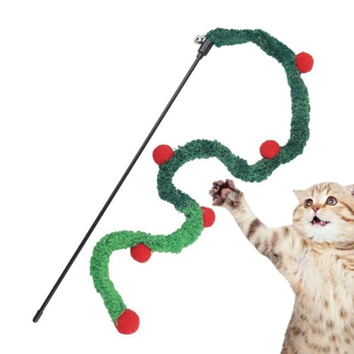 Dfstvup Weihnachts-Katzen-Zauberstab-Spielzeug, Weihnachts-Katzen-Teaser - Interaktives Katzen-Zauberstab-Spielzeug für Haustiere,Haustier-Teaser, attraktive Plüsch- und Bunte Dfstvup Weihnachts-Katzen-Zauberstab-Spielzeug, Weihnachts-Katzen-Teaser - Interaktives Katzen-Zauberstab-Spielzeug für Haustiere,Haustier-Teaser, attraktive Plüsch- und Bunte von Dfstvup