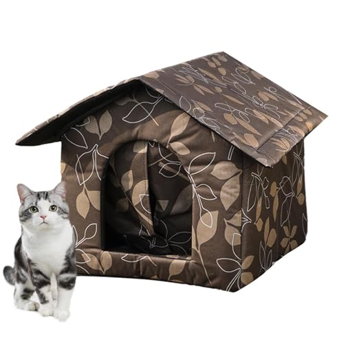 Dfstvup Wildes Katzenhaus im Freien,Robustes, wasserdichtes, isoliertes Katzenhaus - Katzenbett für streunende Katzen, Winter-Katzenhaus für Katzen im Freien oder im Innenbereich, einfach zu Dfstvup Wildes Katzenhaus im Freien,Robustes, wasserdichtes, isoliertes Katzenhaus - Katzenbett für streunende Katzen, Winter-Katzenhaus für Katzen im Freien oder im Innenbereich, einfach zu von Dfstvup