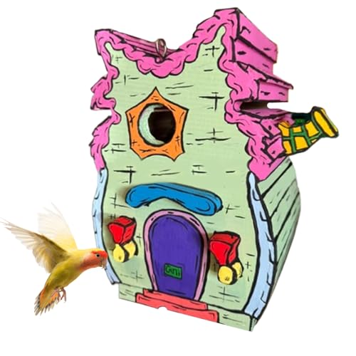 Dr Seuss inspirierte handgefertigte Vogelhäuser, Whoville handgefertigtes Holzvogelhaus, süße Zedernvogel -Nistkiste für Garten, dekoratives Vogelhängehaus mit Stange für Außenharten Innenhof Terrasse Dr Seuss inspirierte handgefertigte Vogelhäuser, Whoville handgefertigtes Holzvogelhaus, süße Zedernvogel -Nistkiste für Garten, dekoratives Vogelhängehaus mit Stange für Außenharten Innenhof Terrasse von Dfstvup