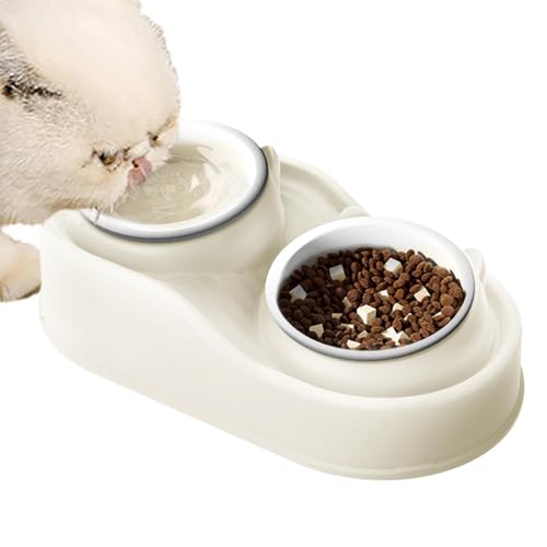 Cat Food Bowls, 400ml Raised Cat Food and Water Bowls, Ceramic Elevated 2-Bowl Feeding Station, Tilted Pet Feeder with 2 Bowls Food Grade Material, Anti Slip None Spill for Cats and Small Dogs Cat Food Bowls, 400ml Raised Cat Food and Water Bowls, Ceramic Elevated 2-Bowl Feeding Station, Tilted Pet Feeder with 2 Bowls Food Grade Material, Anti Slip None Spill for Cats and Small Dogs von Dgayaeic