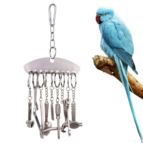 Dgayaeic Edelstahl-Glockenspielzeug für Vögel, Edelstahl-Handwerkzeuge, Papageienkäfig, Spielzeug, Futtersuche, interaktives Puzzle-Spiel, Langeweile, Linderung für Lovebirds Finken, Kakadus Dgayaeic Edelstahl-Glockenspielzeug für Vögel, Edelstahl-Handwerkzeuge, Papageienkäfig, Spielzeug, Futtersuche, interaktives Puzzle-Spiel, Langeweile, Linderung für Lovebirds Finken, Kakadus von Dgayaeic