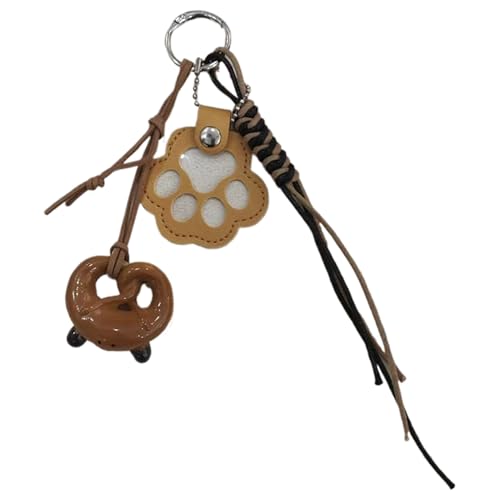 Dgayaeic Hundehaarschlüsselkette, emotionaler Andenkenträger, 22 cm, Pet Memory Collector, Pfotenform Leder -Schlüsselbund Anhänger, Hundehaarsammler Keyrings, für Haustierliebhaber von Dgayaeic