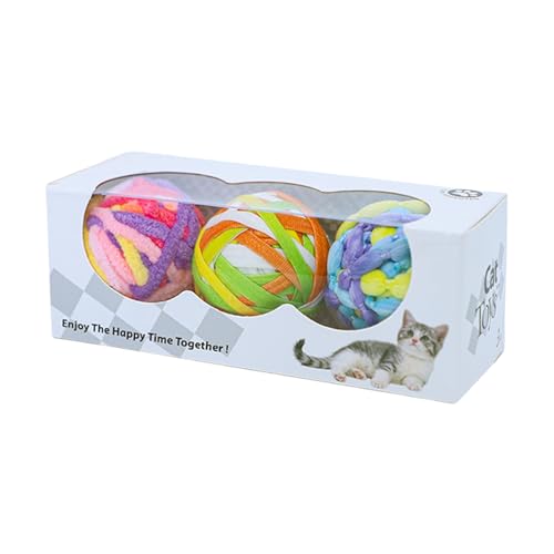 Dgayaeic Interaktiver Katzen Spielball - Spielball Für Katzen Mit Interaktiven Spielen,3 Stücke Weiches Haustierzubehör Mit Klirrglocken, Bunte Kauspiele Für Welpen Katzen Jagd Beschäftigung Dgayaeic Interaktiver Katzen Spielball - Spielball Für Katzen Mit Interaktiven Spielen,3 Stücke Weiches Haustierzubehör Mit Klirrglocken, Bunte Kauspiele Für Welpen Katzen Jagd Beschäftigung von Dgayaeic