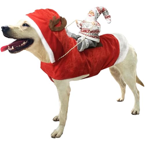 Dog Christmas Outfit, Running Santa Christmas Dog Costumes, Riding Pet Suit Dressing Up Clothing, Christmas Pet Outfit, Festive Hoodie Coat Comfort In Wear for Small ToXXL Pet Dogs Dog Christmas Outfit, Running Santa Christmas Dog Costumes, Riding Pet Suit Dressing Up Clothing, Christmas Pet Outfit, Festive Hoodie Coat Comfort In Wear for Small ToXXL Pet Dogs von Dgayaeic