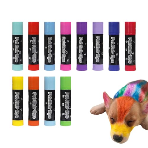 Dog Hair Dye Pens - 12 Colors Washable Dog Hair Dye Chalk, Temporary Hair Color Painting Pens, Easy to Apply Remove Safe and Fun Grooming Accessory Pet Hair Styling Dye Pens for Dogs, Cats, Horses Dog Hair Dye Pens - 12 Colors Washable Dog Hair Dye Chalk, Temporary Hair Color Painting Pens, Easy to Apply Remove Safe and Fun Grooming Accessory Pet Hair Styling Dye Pens for Dogs, Cats, Horses von Dgayaeic