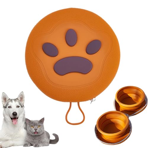 Travel Dog Bowls, 2in1 Faltbares Silikon-Haustierfutter mit verschütteter Matte, tragbares Nicht rutsches Welpenschalen-Set, kompaktes Design für Camping-, Wandern, und Outdoor-Abenteuer von Dgayaeic