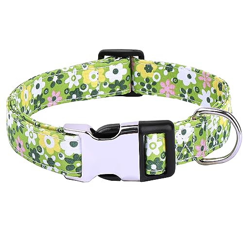 Hundehalsband, Blumenmuster, verstellbar, langlebig, bequem, Baumwolle, für Welpen, kleine und mittelgroße Rassen, mit Schnellverschluss, Sicherheitsschnalle, Spazierengehen, Laufen, Training Hundehalsband, Blumenmuster, verstellbar, langlebig, bequem, Baumwolle, für Welpen, kleine und mittelgroße Rassen, mit Schnellverschluss, Sicherheitsschnalle, Spazierengehen, Laufen, Training von Dgtkayi