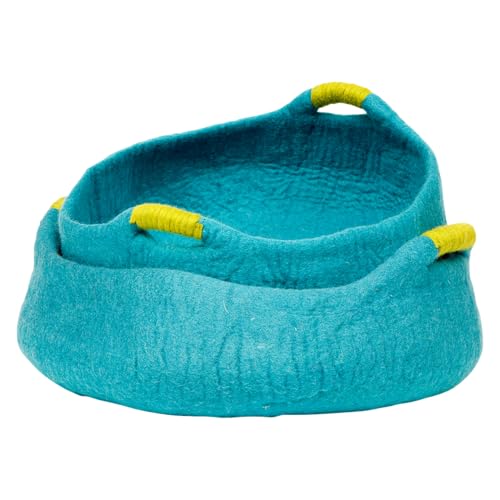 Dharma Dog Karma Cat, Aqua-M-Korb mit Griffen für Hunde und Katzen, optimaler Komfort und Elegantes Design, ideal für drinnen und draußen, Aqua-Farbe, Größe M 50 x 50 x 15 cm Dharma Dog Karma Cat, Aqua-M-Korb mit Griffen für Hunde und Katzen, optimaler Komfort und Elegantes Design, ideal für drinnen und draußen, Aqua-Farbe, Größe M 50 x 50 x 15 cm von Dharma Dog Karma Cat